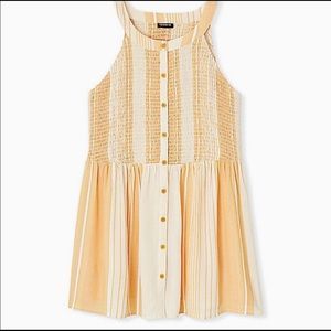 Torrid SZ 1 Yellow White Tank Sleeveless Top